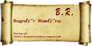 Bognár Romána névjegykártya