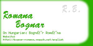 romana bognar business card
